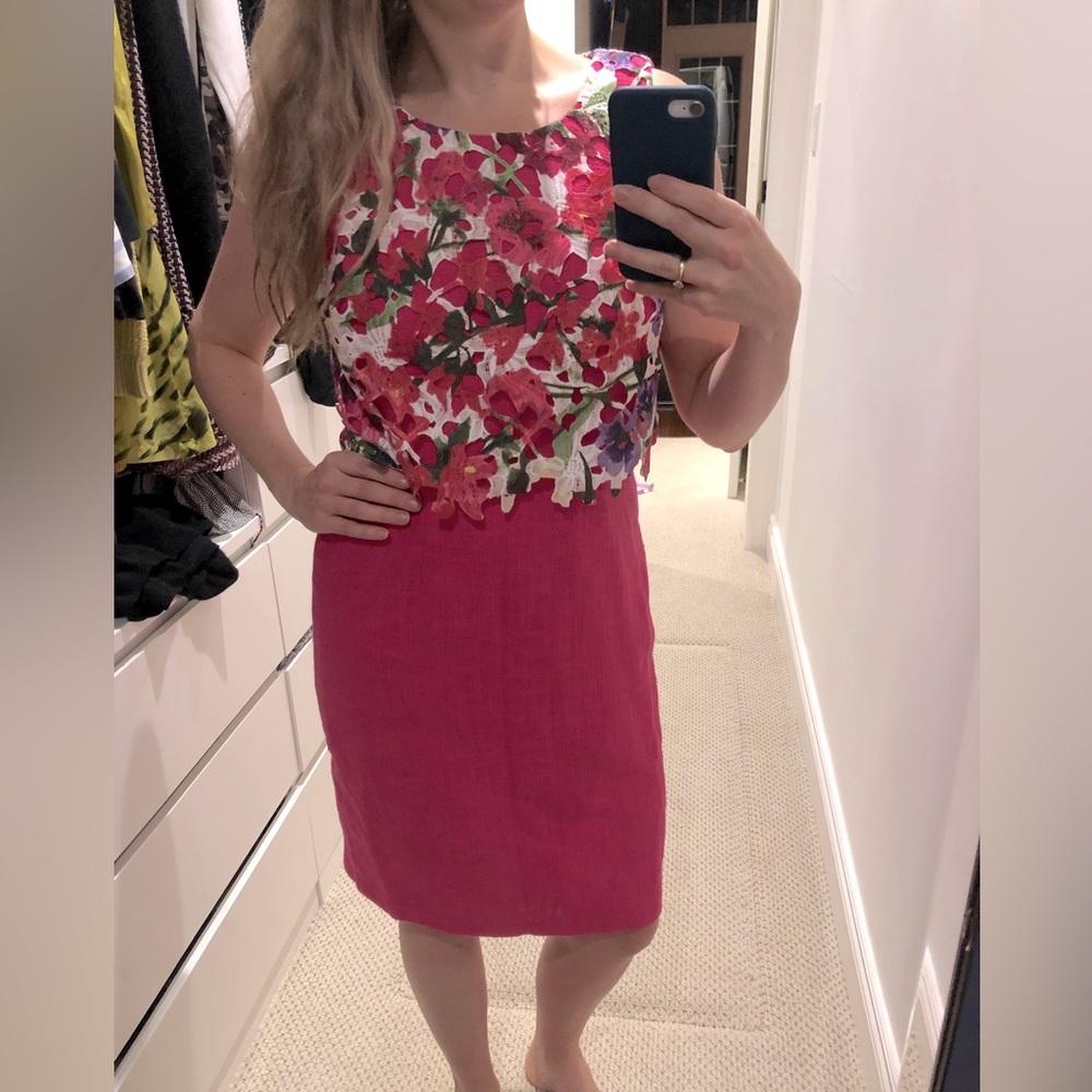 KARL LAGERFELD PARIS pink dress with floral lace detail! Size 6!